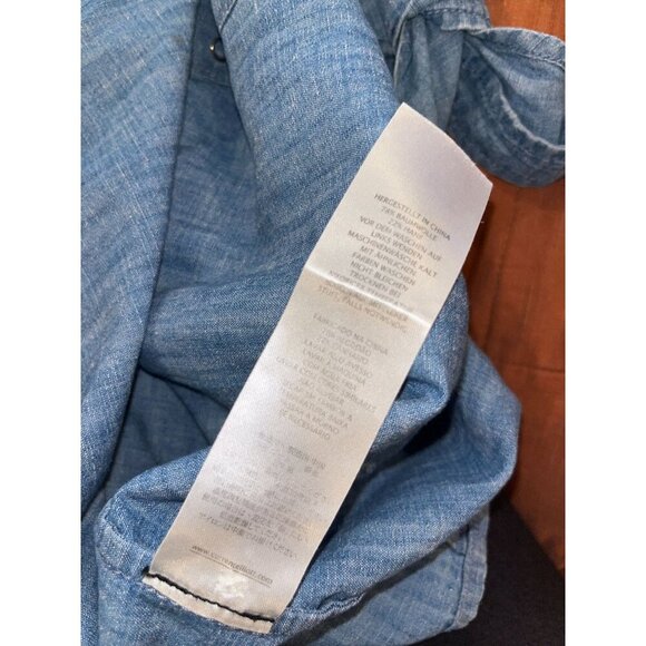 Current/Elliott Womens Tie Front Chambray Shirt Size 0 Western - Picture 7 of 7